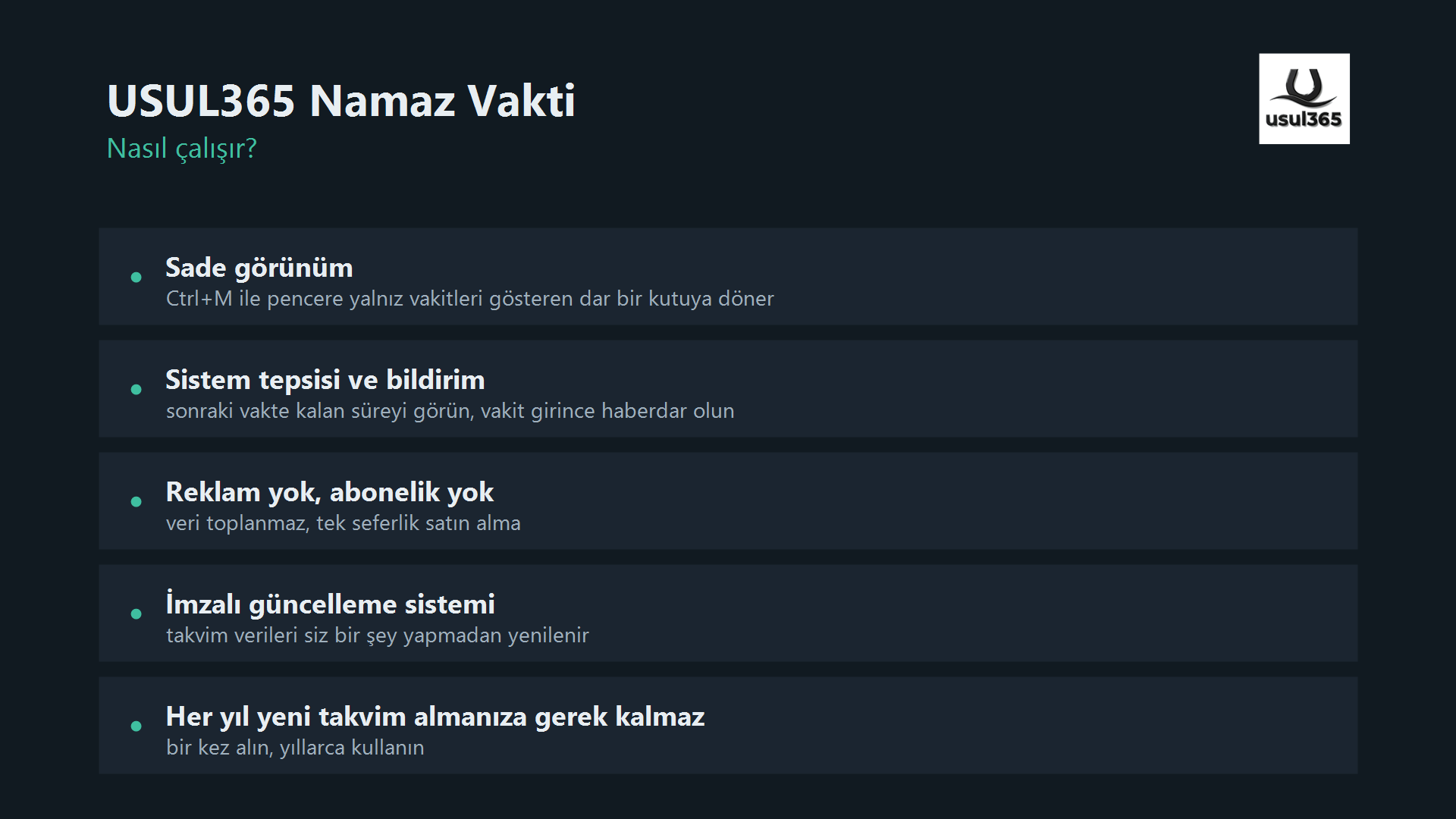 USUL365 Namaz Vakti
